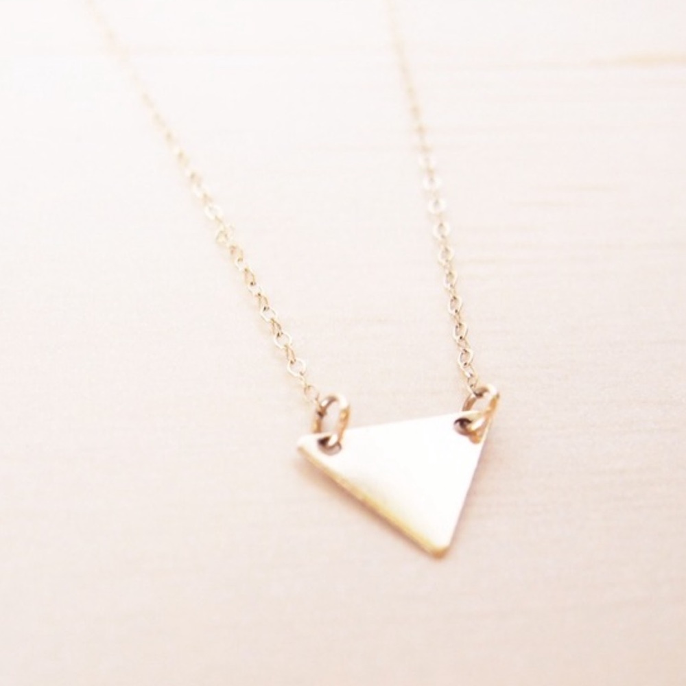 Dainty Gold Triangle Necklace // Blank